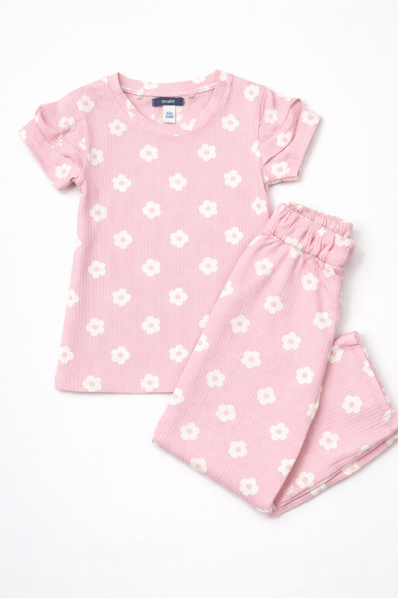 Pink Floral Set For Girls