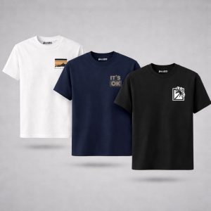 Pack Of 3 Its Ok Tee Mens Printed T-Shirts
