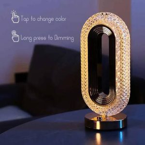 U Lamp Golden Crystal Table Lamp