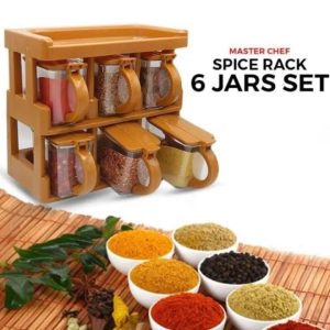 6 Jars MASTER CHEF Spice Rack Set