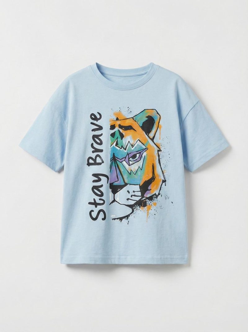 Stay Brave Tiger Printed T-shirt for Boys Stay Brave Tiger Printed T-shirt for Boys