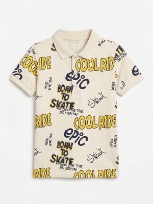 Born to Skate Printed Polo Shirt for Boys