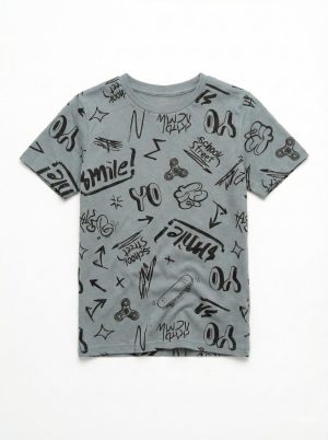 Smile YO Icons Printed T-shirt for Boys