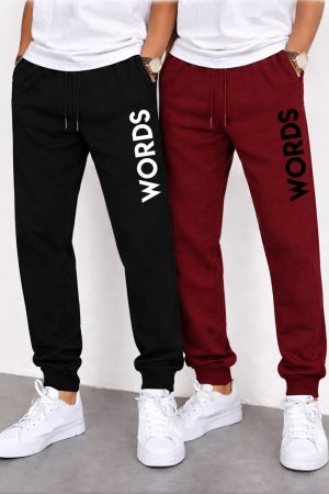 Pack of 2 BM Words Jogging Trousers for Mens