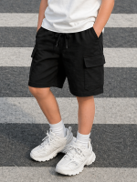Black Cargo Summer Short For Boys