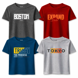 Pack of 4 Tokyo Trust Expand Printed T Shirts For Tween Kids