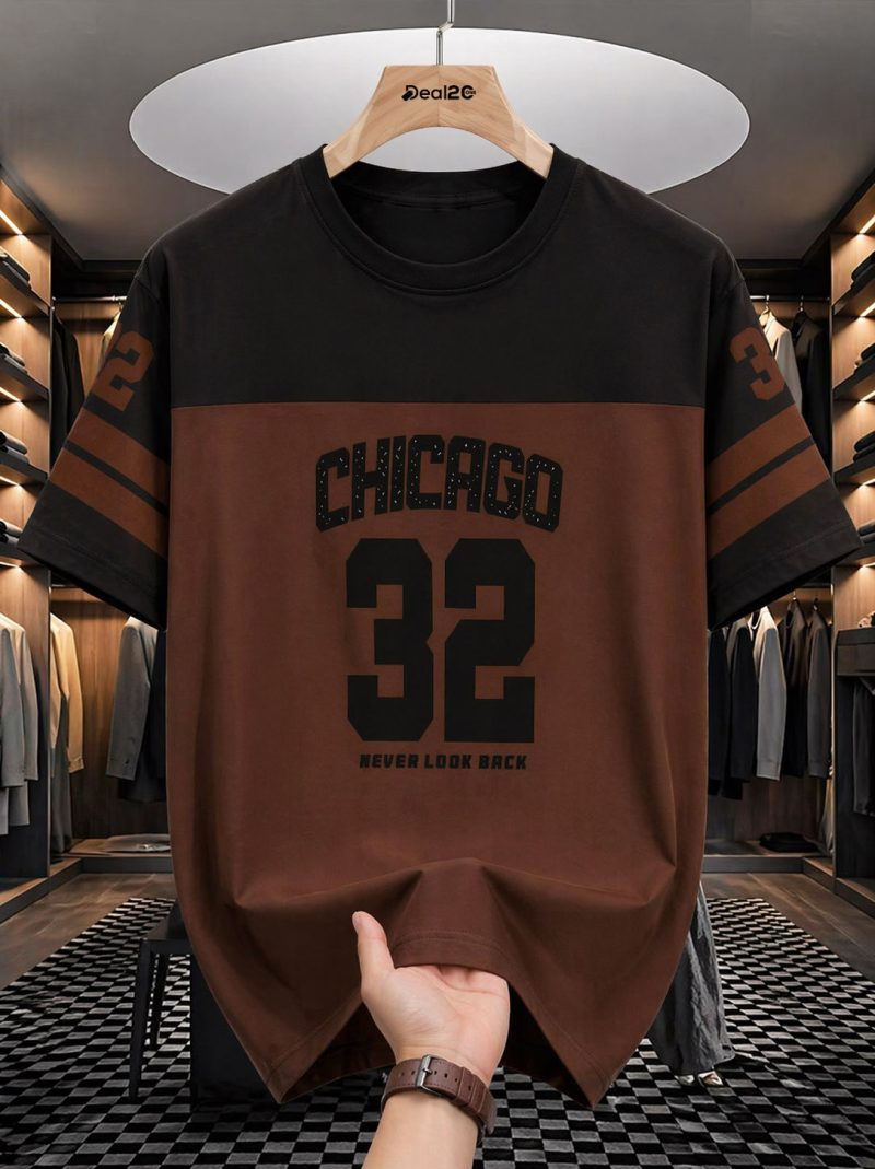 Chicago 32 Printed Chocolate T-Shirt For Mens