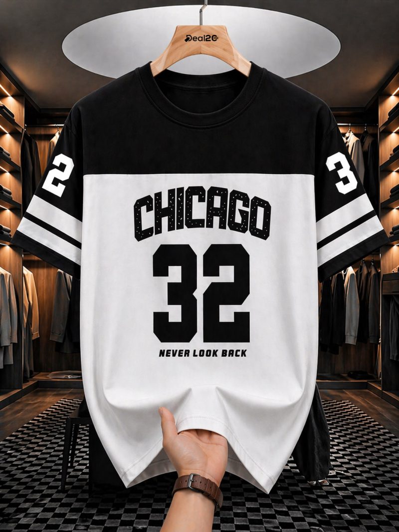 Chicago 32 Printed White T-Shirt For Mens