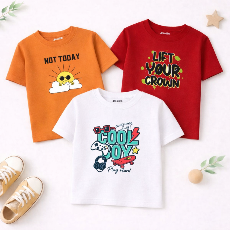 Pack of 3 Your Cool Boy Printed T-Shirts For Boys