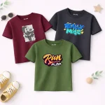 Pack of 3 Really Yum Fun Printed T-Shirts For Boys Pack of 3 Really Yum Fun Printed T-Shirts For Boys