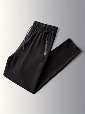 Dry Fit Black Zippered Trouser For Mens