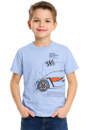 Futuristic Racer Printed T-shirt for Kids
