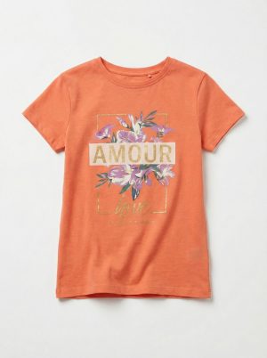 Amour Floral Printed T-shirt for Girls