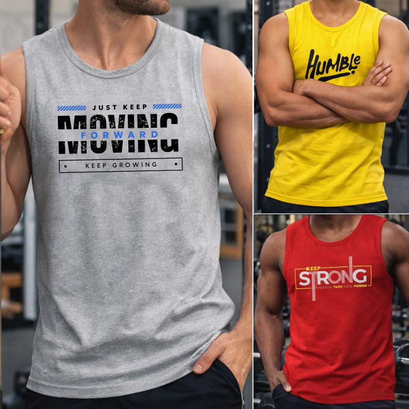 Pack of 3 Humble Moving Printed Tank Tops For MensPack of 3 Humble Moving Printed Tank Tops For Mens