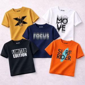 Pack of 5 Surf Mode Limited Printed T Shirts For Tween Kids