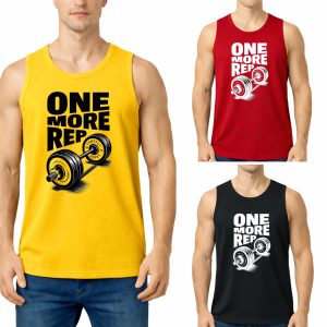 Pack of 3 One More Rep Printed Tank Tops For Mens