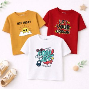 Pack of 3 Your Cool Boy Printed T-Shirts For Boys