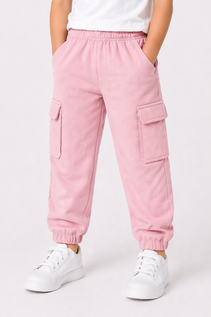Pink Cargo Terry Trouser for Girls