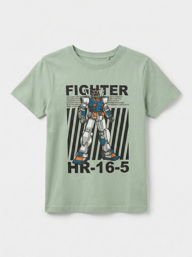 Robot Fighter Printed T-shirt for Boys