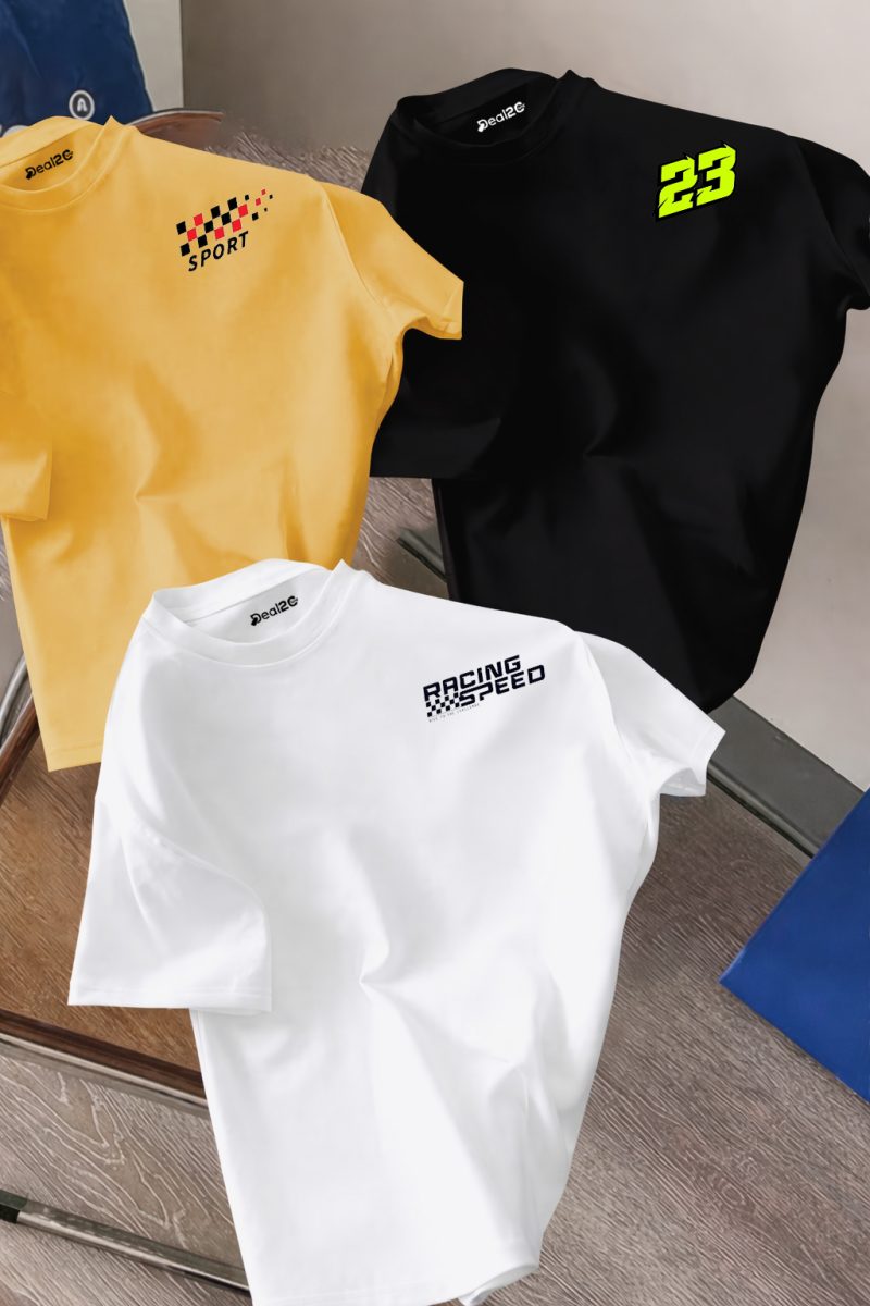 Pack of 3 Sport Racing 23 Printed T Shirts For Tween Kids Pack of 3 Sport Racing 23 Printed T Shirts For Tween Kids