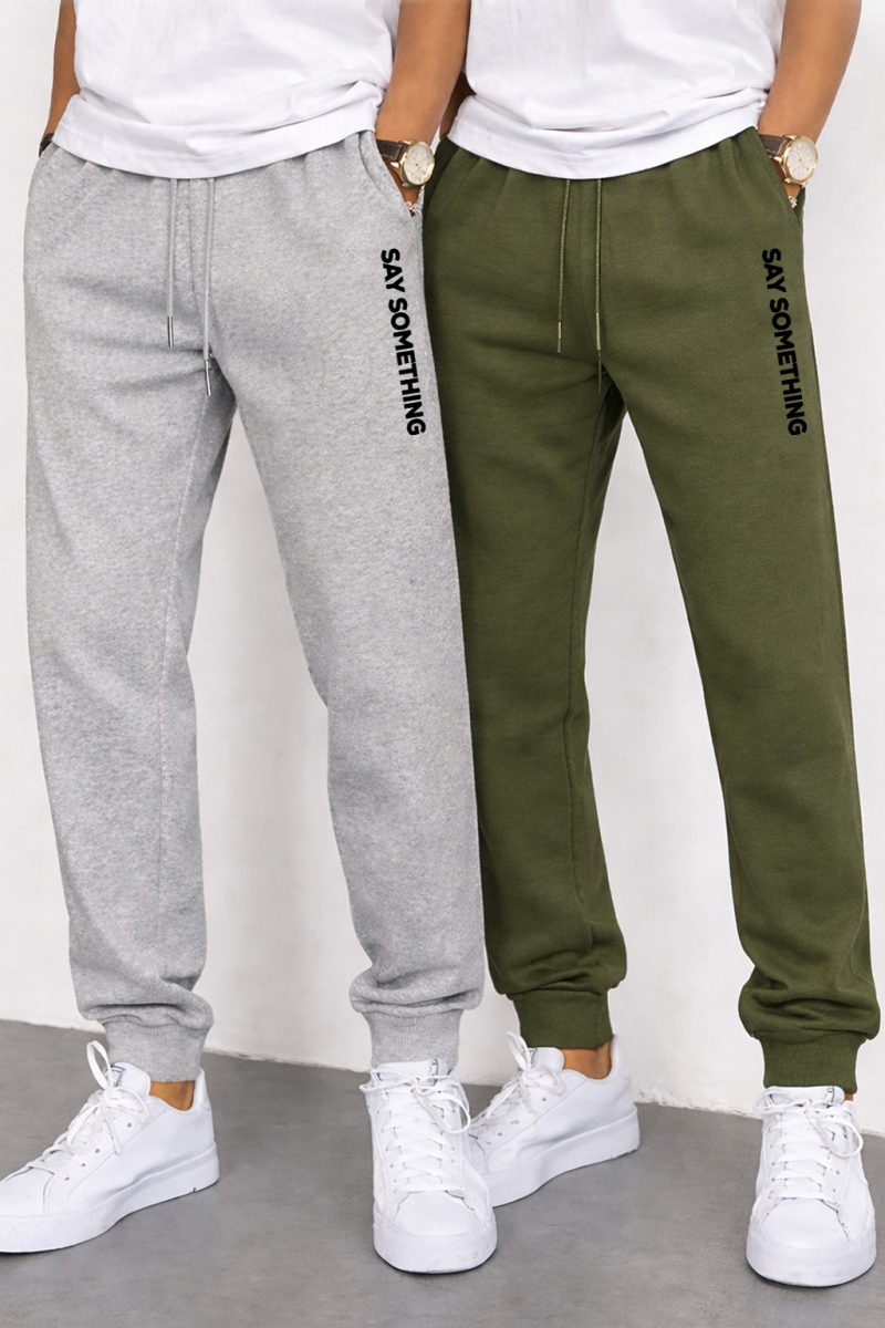 say something printed Pack of 2 Say Something Jogging Trousers for Mens