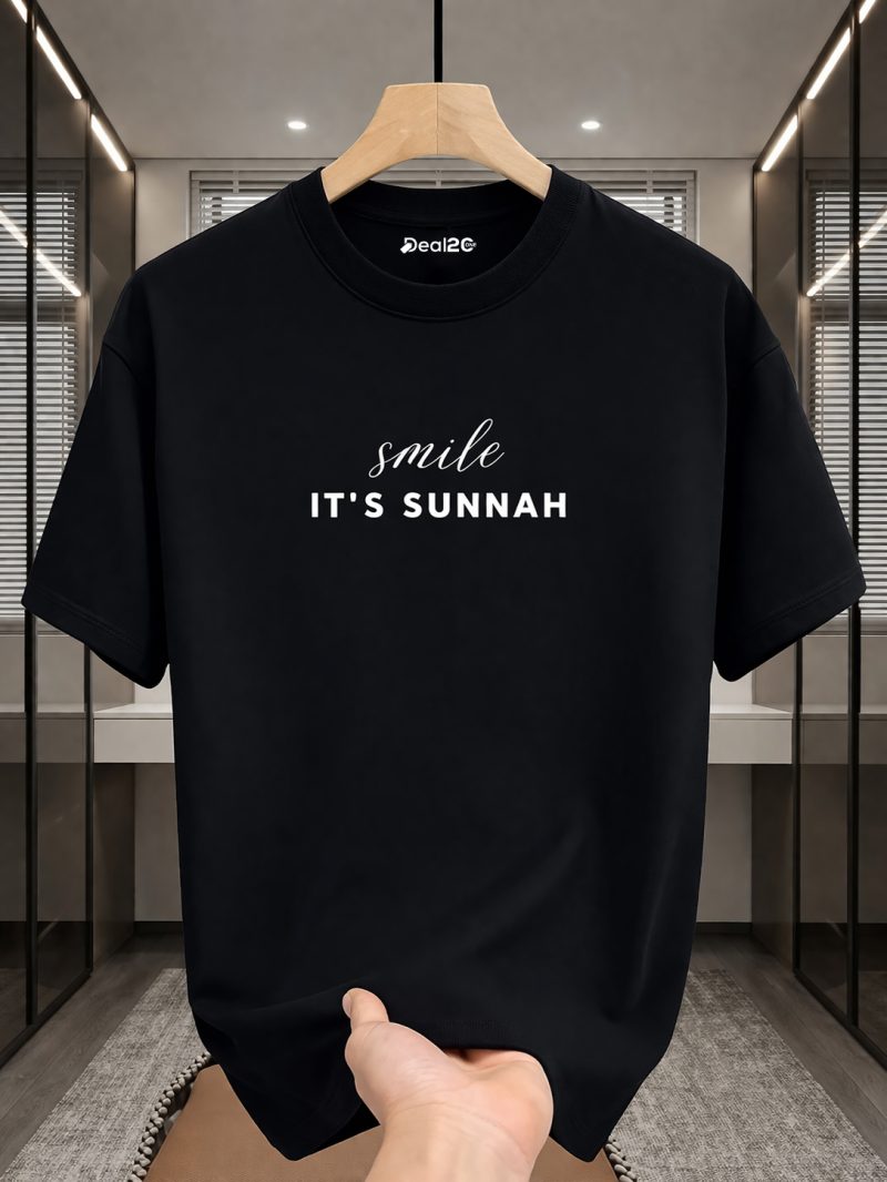 Smile Its Sunnah Printed T-Shirt For Mens
