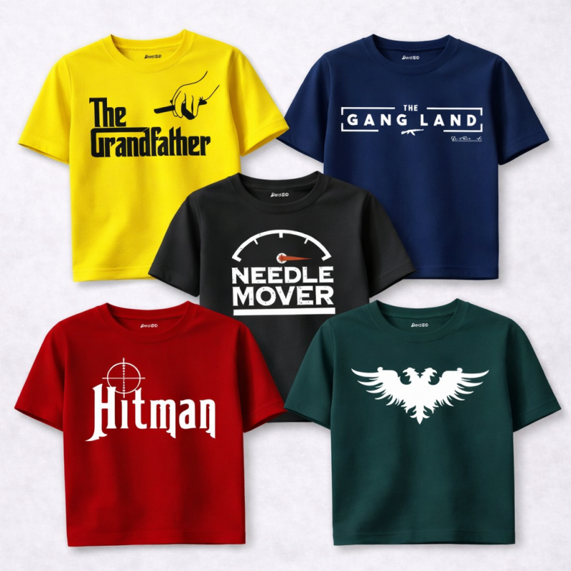 Pack of 5 Grand Eagle Mover Printed T Shirts For Tween Kids Pack of 5 Grand Eagle Mover Printed T Shirts For Tween Kids