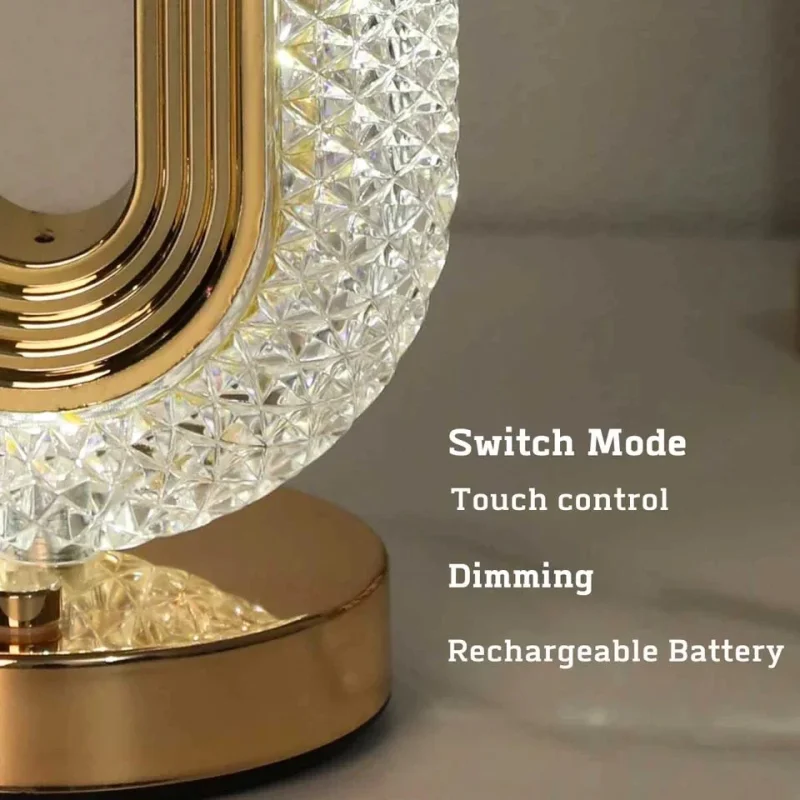 Ulamp U Lamp Golden Crystal Table Lamp