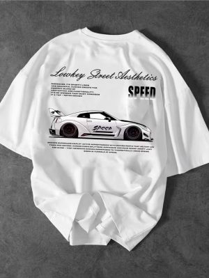 Lowkey Speed Car Graphic Printed T-Shirt for Tween Kids