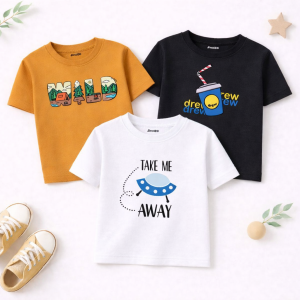 Pack of 3 Wild Drew Away Printed T-Shirts For Boys