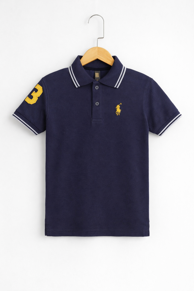 Navy Blue Classic Polo T-Shirt for Kids