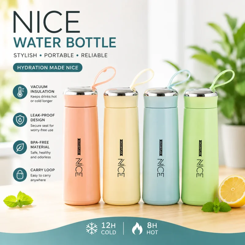 Nice Stainless Steel Vacuum Bottle – 400ML Leak‑Proof Flask