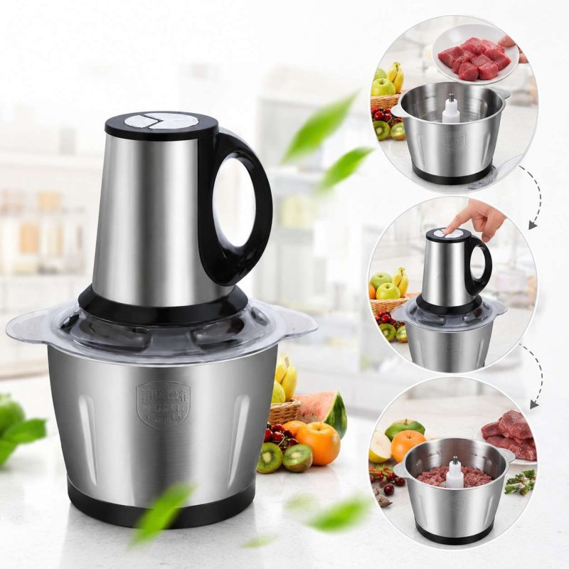 3l-in 3L stainless steel electric chopper Sharp blades, durable motor Perfect for meat, vegetables & nuts