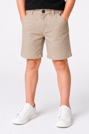 Beige Cotton Short For Kids