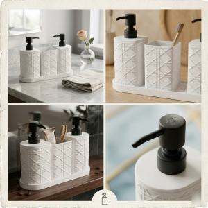 Bathroom Organizer Set With Tray
