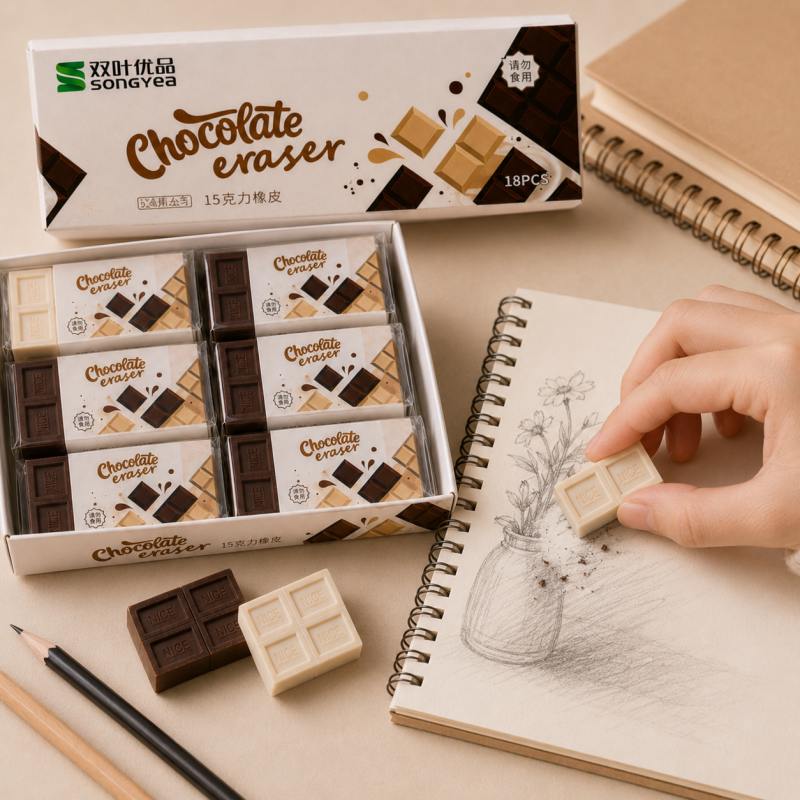 Cute Chocolate Style Eraser – Fun School Supply