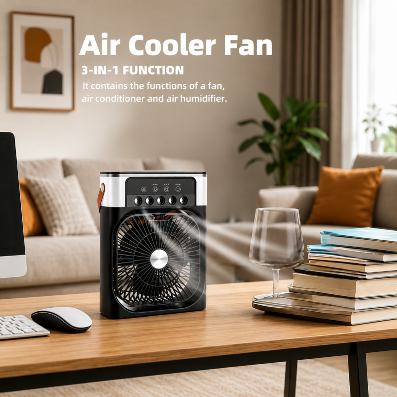 Rechargeable Mist Fan – Portable Cooling Humidifier