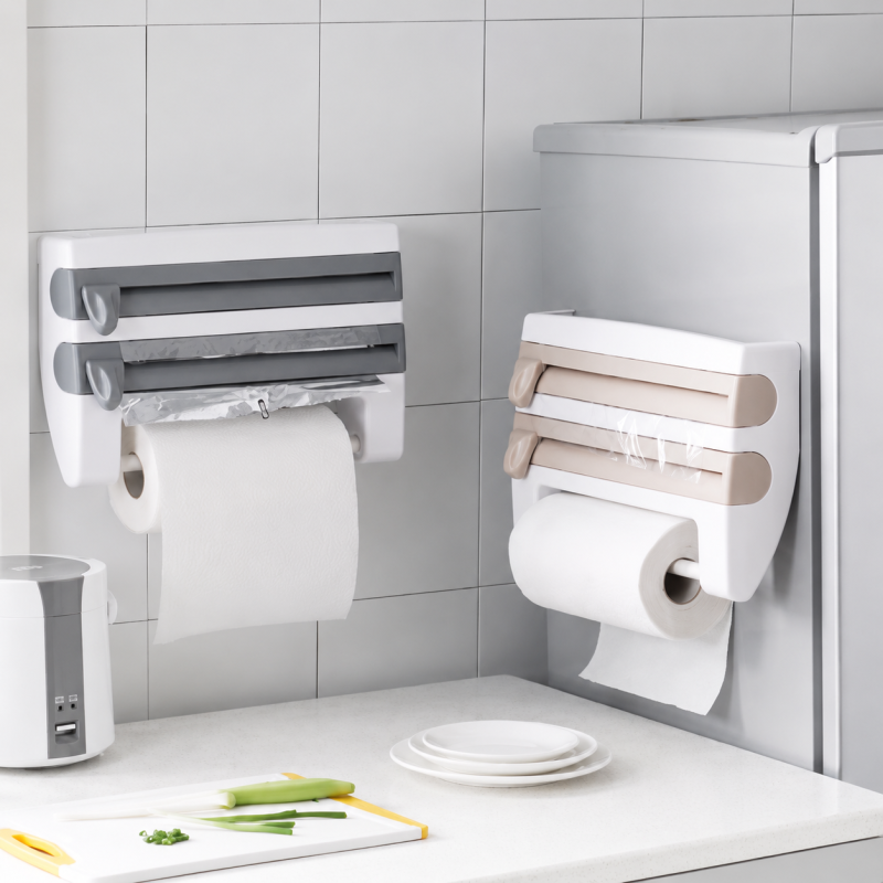 4‑in‑1 Paper Dispenser – Wall Mounted Kitchen Organizer