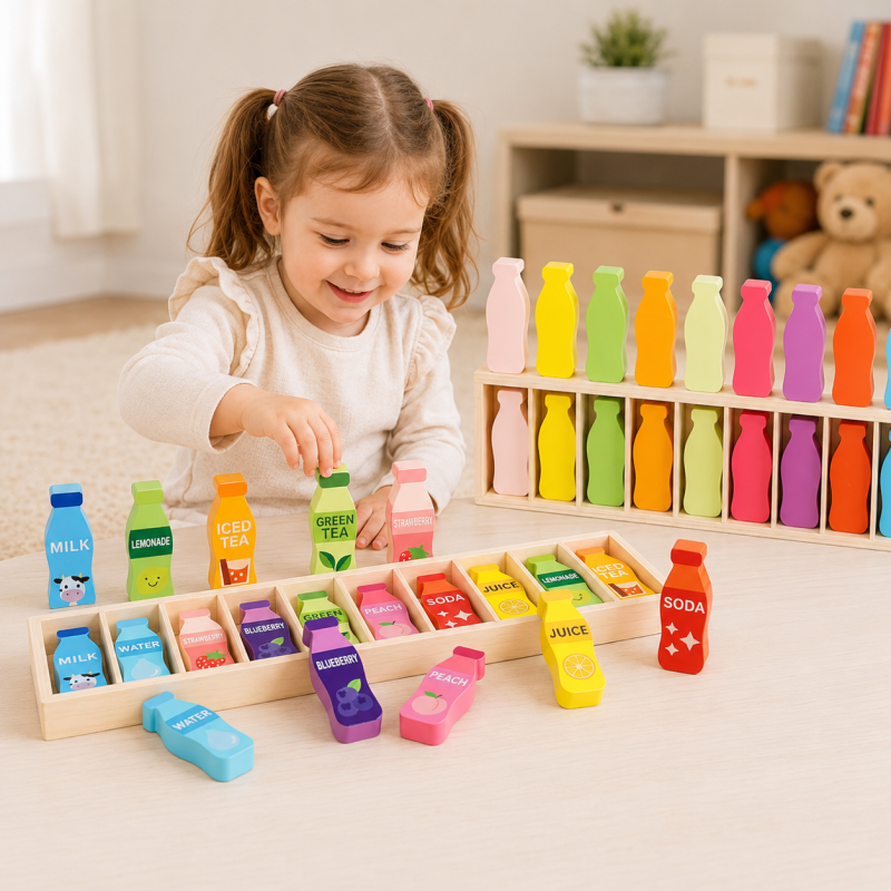 Wooden Color Sorting Matching Game