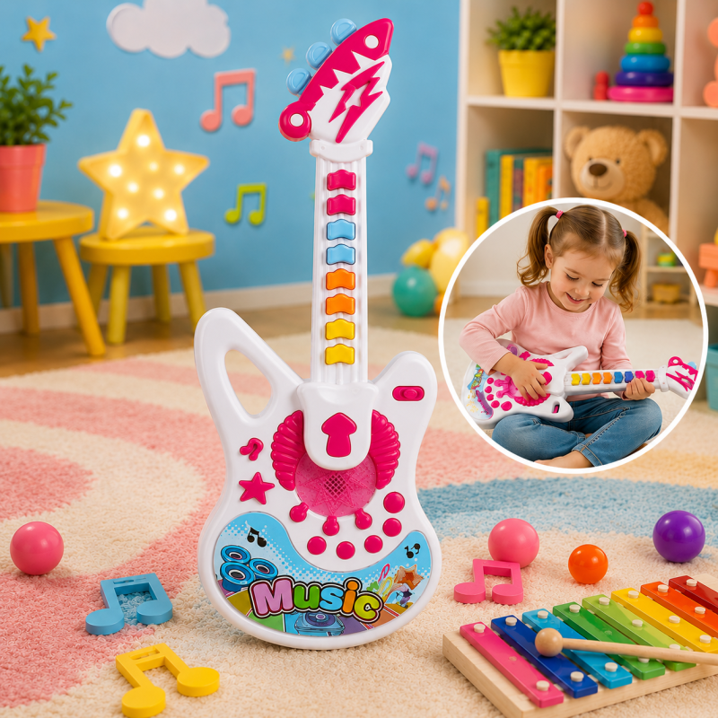 Kids Rock Star Guitar – Electronic Musical Toy with Lights