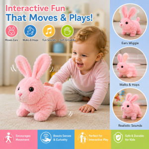 Cute Electric Rabbit Bunny – Walking Toy with Moving Ears