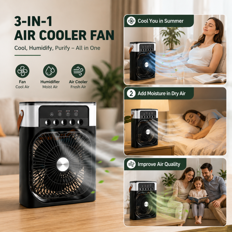 Rechargeable Mist Fan – Portable Cooling Humidifier