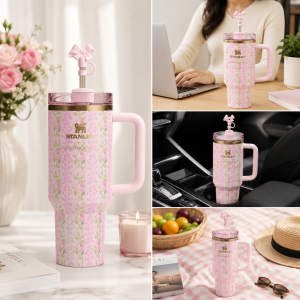 Premium Rose Floral Quencher Tumbler