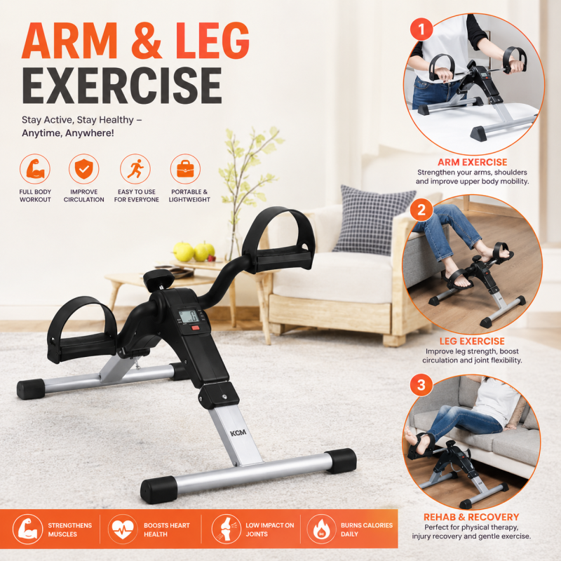 Arms & Leg Pedal Exerciser With Digital Meter