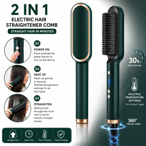 2 in 1 Hair Straightening Comb