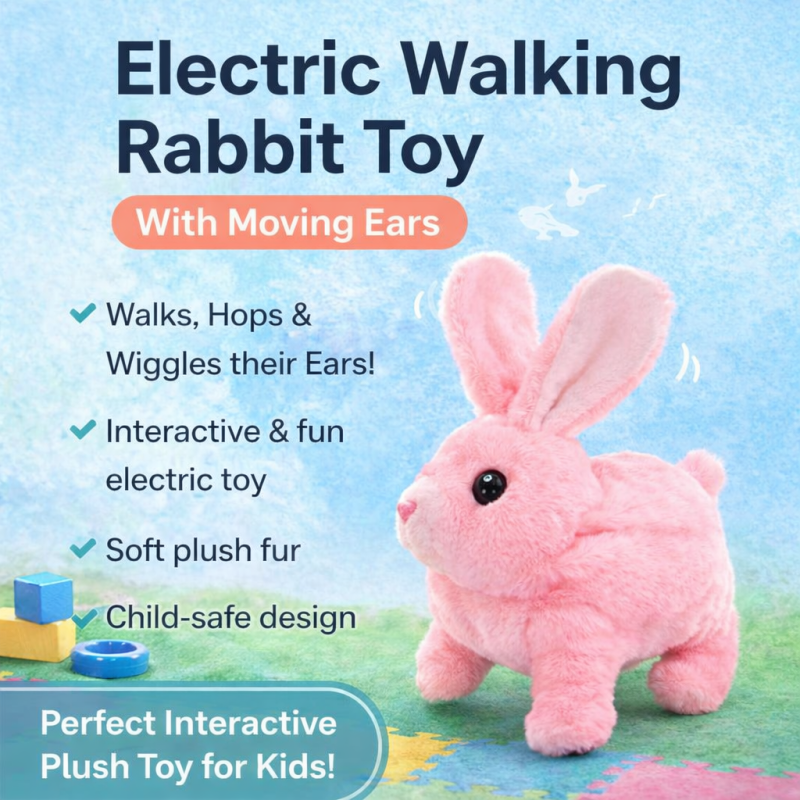 Cute Electric Rabbit Bunny – Walking Toy with Moving Ears