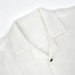 Embossed Pattern White Shirt & Short For Mens