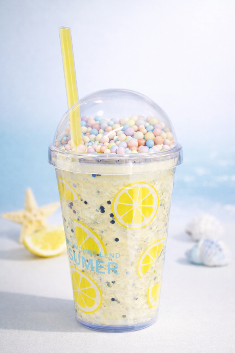 Fancy Lemon Cup – Dome Lid with Straw