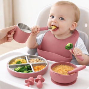 6PCS Color Kids Baby Feeding Set – Stainless Steel & Silicone