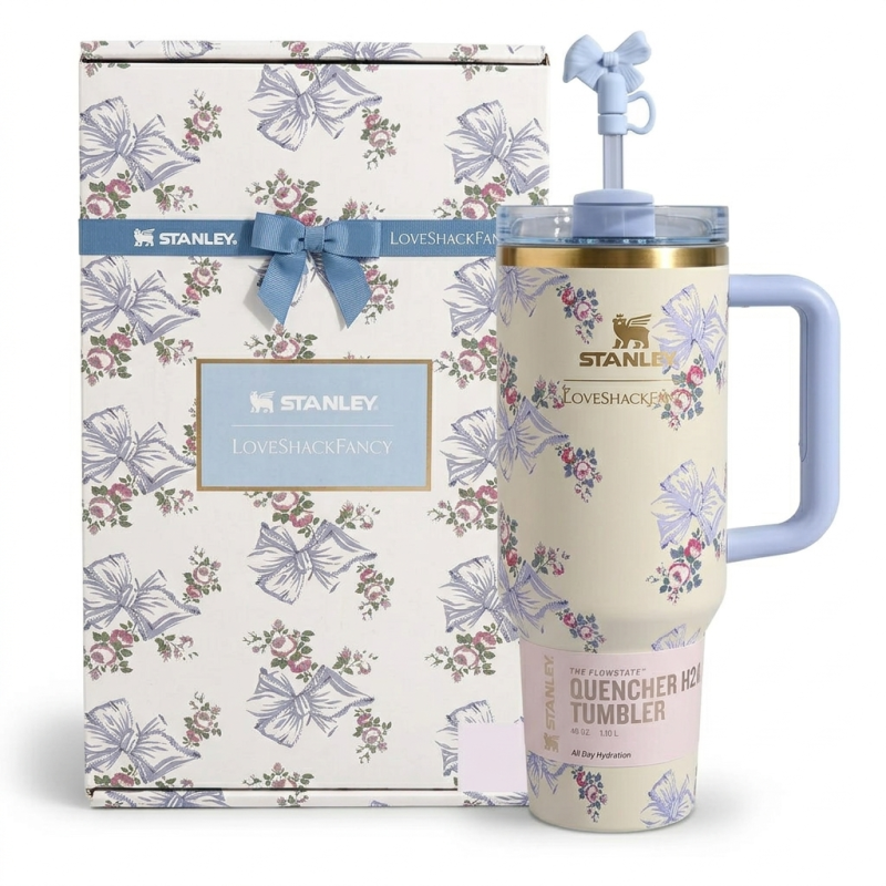 Premium Delicate Blue Bow Quencher Tumbler